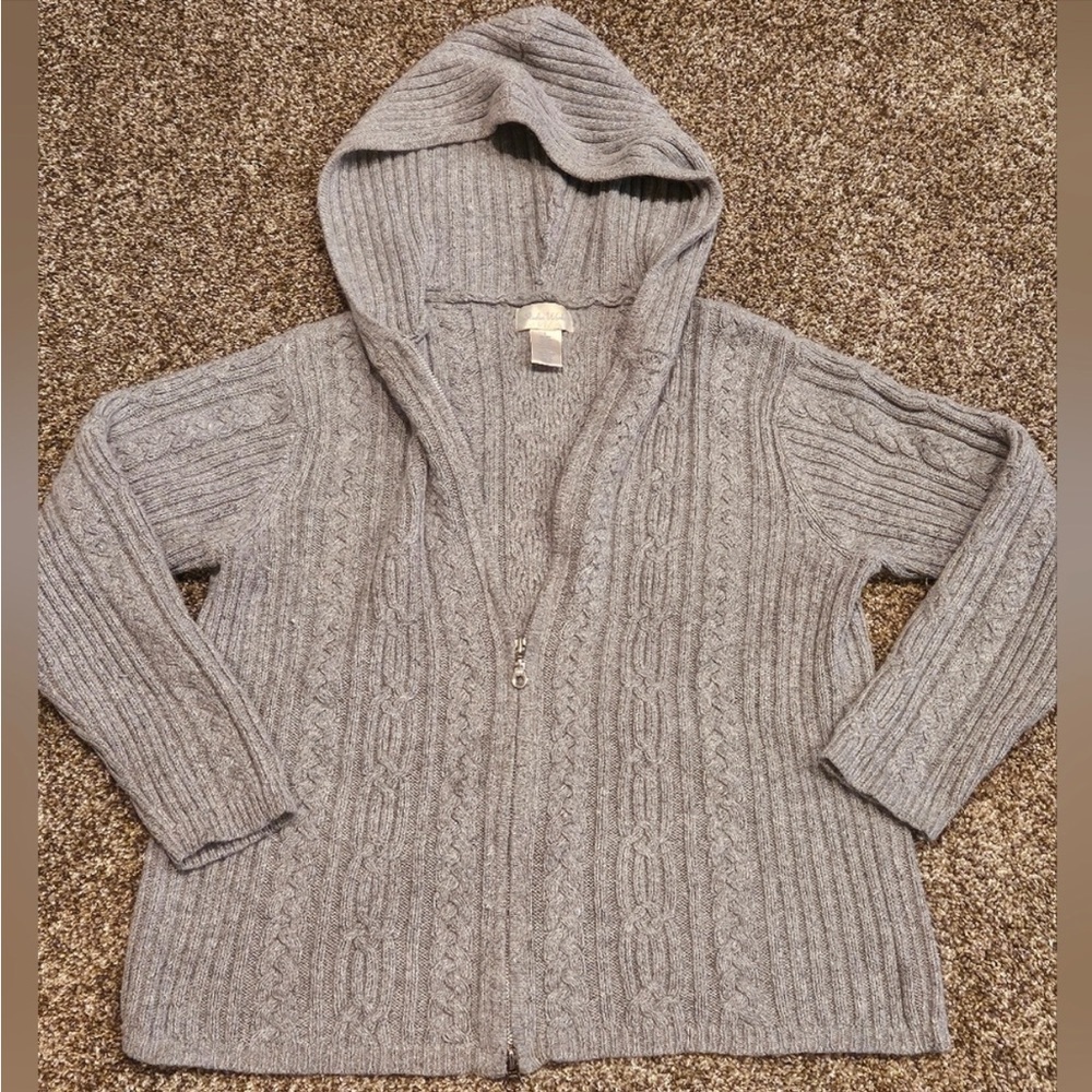 ❤️Studio Works - Gray Full Zip Hooded Sweater - L